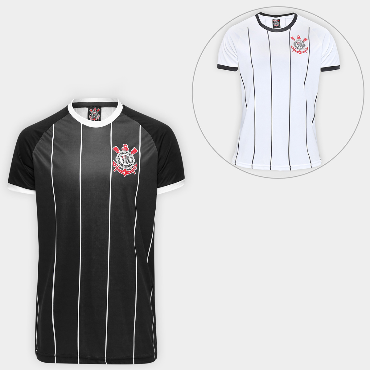 Cupom de desconto - 46% OFF em Super Kit Corinthians Fenomenal - Camisa I + Camisa II - Branco e Preto