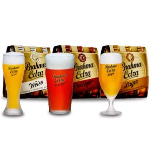 Cupom de desconto - Pack Cervejas Brahma, Weiss e Red Lager + 3 Copos por R$ 98,01