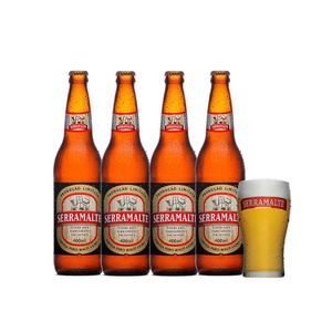 Cupom de desconto - Kit Serramalte: 4 cervejas + Copo por R$ 29,96