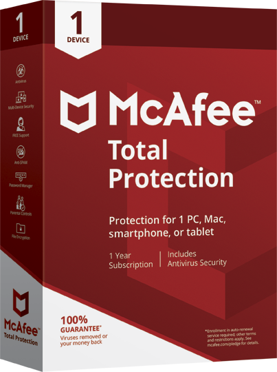 Cupom de desconto - 32% OFF no produto MC Afee Total Protection 1 - Protegido