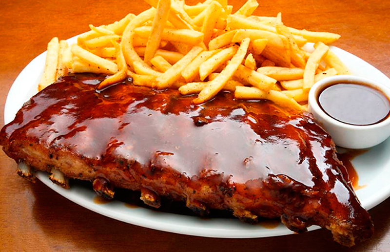 Cupom de desconto - 36% OFF em Ribs Barbecue+2 Bebidas para 2