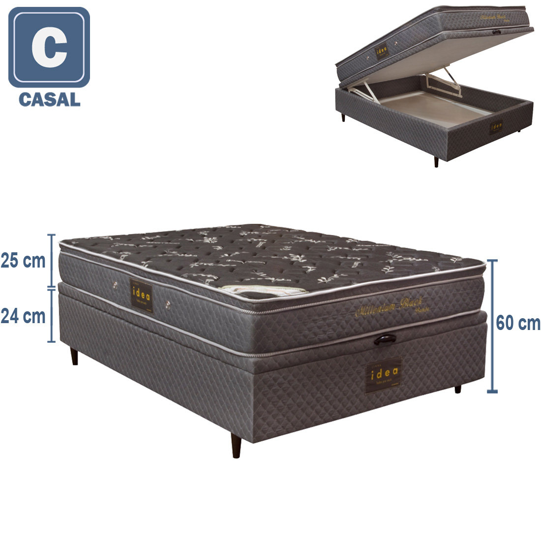 Cupom de desconto - 44% OFF em Cama Box Queen Size Herval + Colchão Millenium Bambu